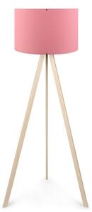 Lampada Treppiede Da Pavimento 38x140 Cm Design Moderno 60W Rovere E Rosa