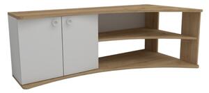 Mobile TV Ad Angolo Design Curvo Con 2 Ante Doris Rovere E Bianco