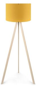 Lampada Treppiede Da Pavimento 38x140 Cm Design Moderno 60W Crema E Giallo