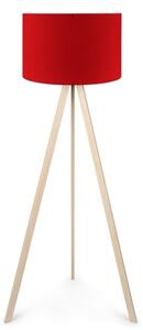 Lampada Treppiede Da Pavimento 38x140 Cm Design Moderno 60W Crema E Rosso