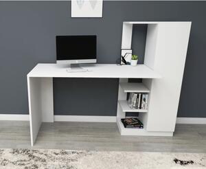 Scrivania Libreria Con Anta Laterale 150x55x120H Bianca Ryan