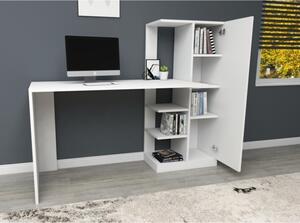 Scrivania Libreria Con Anta Laterale 150x55x120H Bianca Ryan