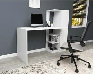 Scrivania Libreria Con Anta Laterale 150x55x120H Bianca Ryan