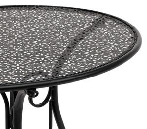 Set Bistrot Da Giardino Tavolo 60 Cm E 2 Sedie Pieghevoli In Ferro Sanremo Nero