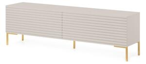 Mobile TV 140 Cm Listellato 2 Ante Tortora Piedini Oro Zenith