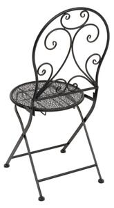 Set Bistrot Da Giardino Tavolo 60 Cm E 2 Sedie Pieghevoli In Ferro Sanremo Nero