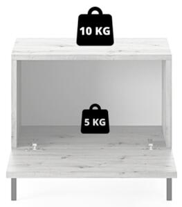 Comodino Cannettato 46 Cm 1 Anta Tortora Piedini Oro Zenith