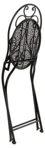 Set Bistrot Da Giardino Tavolo 60 Cm E 2 Sedie Pieghevoli In Ferro Sanremo Nero