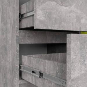 Cassettiera Credenza 80 Cm 3 Cassetti 1 Anta Artika Effetto Cemento