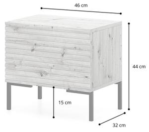 Comodino Cannettato 46 Cm 1 Anta Tortora Piedini Oro Zenith
