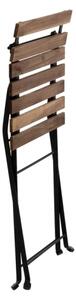 Set Bistrot Pieghevole In Legno Tavolo 54x55 Con 2 Sedie Donald Acacia