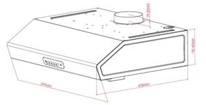 Cappa Sottopensile 60 Cm Potenza Aspirante 280 m3/h Tornado Bianco Samet