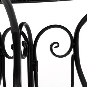 Set Bistrot Da Giardino Tavolo 60 Cm E 2 Sedie Pieghevoli In Ferro Sanremo Nero