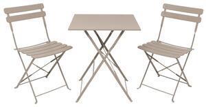 Set Bistrot Pieghevole In Acciaio Tavolo 60x60 Con 2 Sedie Donald Tortora