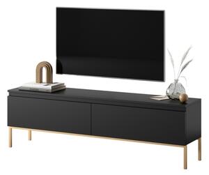 Mobile TV Da Terra 150 Cm 2 Ante Nero Piedini Oro Lume