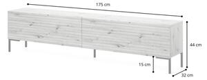 Mobile TV 175 Cm Listellato 2 Ante Rovere Piedini Neri Zenith