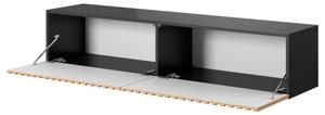 Mobile TV Sospeso Listellato 140 Cm Nero E Rovere Astra