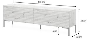 Mobile TV 140 Cm Listellato 2 Ante Tortora Piedini Oro Zenith