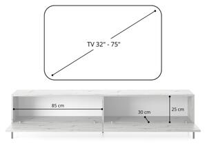 Mobile TV 175 Cm Listellato 2 Ante Rovere Piedini Neri Zenith