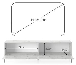 Mobile TV 140 Cm Listellato 2 Ante Tortora Piedini Oro Zenith
