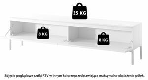 Mobile TV Da Terra 175 Cm 2 Ante Nero Piedini Oro Lume