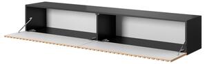 Mobile TV Sospeso Listellato 175 Cm Nero E Rovere Astra