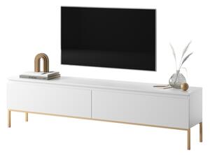 Mobile TV Da Terra 175 Cm 2 Ante Bianco Piedini Oro Lume