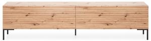 Mobile TV 175 Cm Listellato 2 Ante Rovere Piedini Neri Zenith