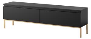 Mobile TV Da Terra 150 Cm 2 Ante Nero Piedini Oro Lume