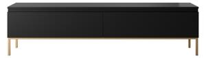 Mobile TV Da Terra 175 Cm 2 Ante Nero Piedini Oro Lume
