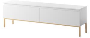 Mobile TV Da Terra 150 Cm 2 Ante Bianco Piedini Oro Lume