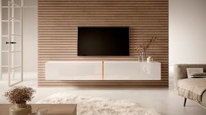 Mobile TV Sospeso 200 Cm 2 Ante Bianco Lucido E Oro Echo