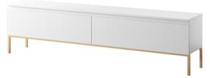Mobile TV Da Terra 175 Cm 2 Ante Bianco Piedini Oro Lume