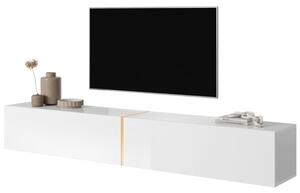 Mobile TV Sospeso 200 Cm 2 Ante Bianco Lucido E Oro Echo