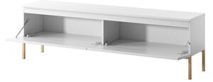 Mobile TV Da Terra 150 Cm 2 Ante Bianco Piedini Oro Lume