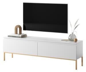 Mobile TV Da Terra 150 Cm 2 Ante Bianco Piedini Oro Lume