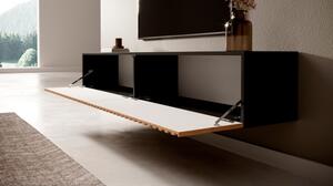 Mobile TV Sospeso Listellato 175 Cm Nero E Rovere Astra