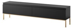 Mobile TV Da Terra 175 Cm 2 Ante Nero Piedini Oro Lume