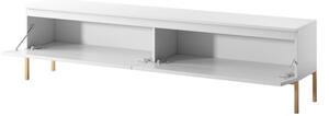 Mobile TV Da Terra 175 Cm 2 Ante Bianco Piedini Oro Lume