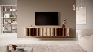 Mobile TV Sospeso Listellato 175 Cm Rovere E Nero Astra