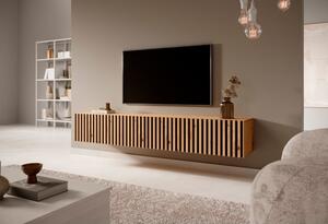 Mobile TV Sospeso Listellato 175 Cm Rovere E Nero Astra