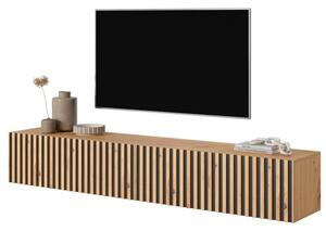 Mobile TV Sospeso Listellato 175 Cm Rovere E Nero Astra