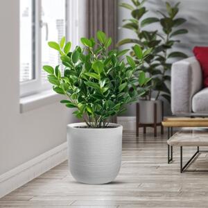Vaso in resina da esterno interno cilindro d.35x34h Raffaello Bianco