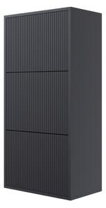 Scarpiera Sospesa Cannettata 3 Ante 50x30x103 Nero Bali