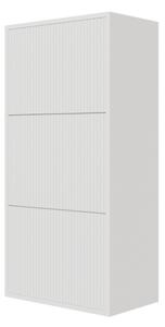 Scarpiera Sospesa Cannettata 3 Ante 50x30x103 Bianco Bali
