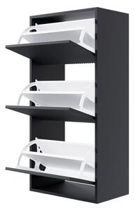 Scarpiera Sospesa Cannettata 3 Ante 50x30x103 Nero Bali