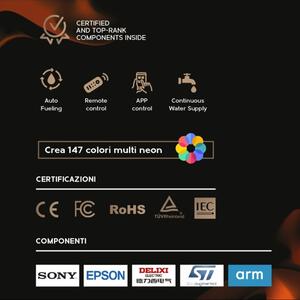 Camino elettrico a Vapore Acqueo 3D APP bruciatore inserto da incasso 75 PRO-LINE