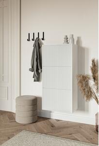 Scarpiera Sospesa Cannettata 3 Ante 50x30x103 Bianco Bali