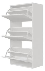 Scarpiera Sospesa Cannettata 3 Ante 50x30x103 Bianco Bali