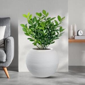 Vaso in resina da esterno interno tondo a sfera d.40x33h Botticelli Bianco